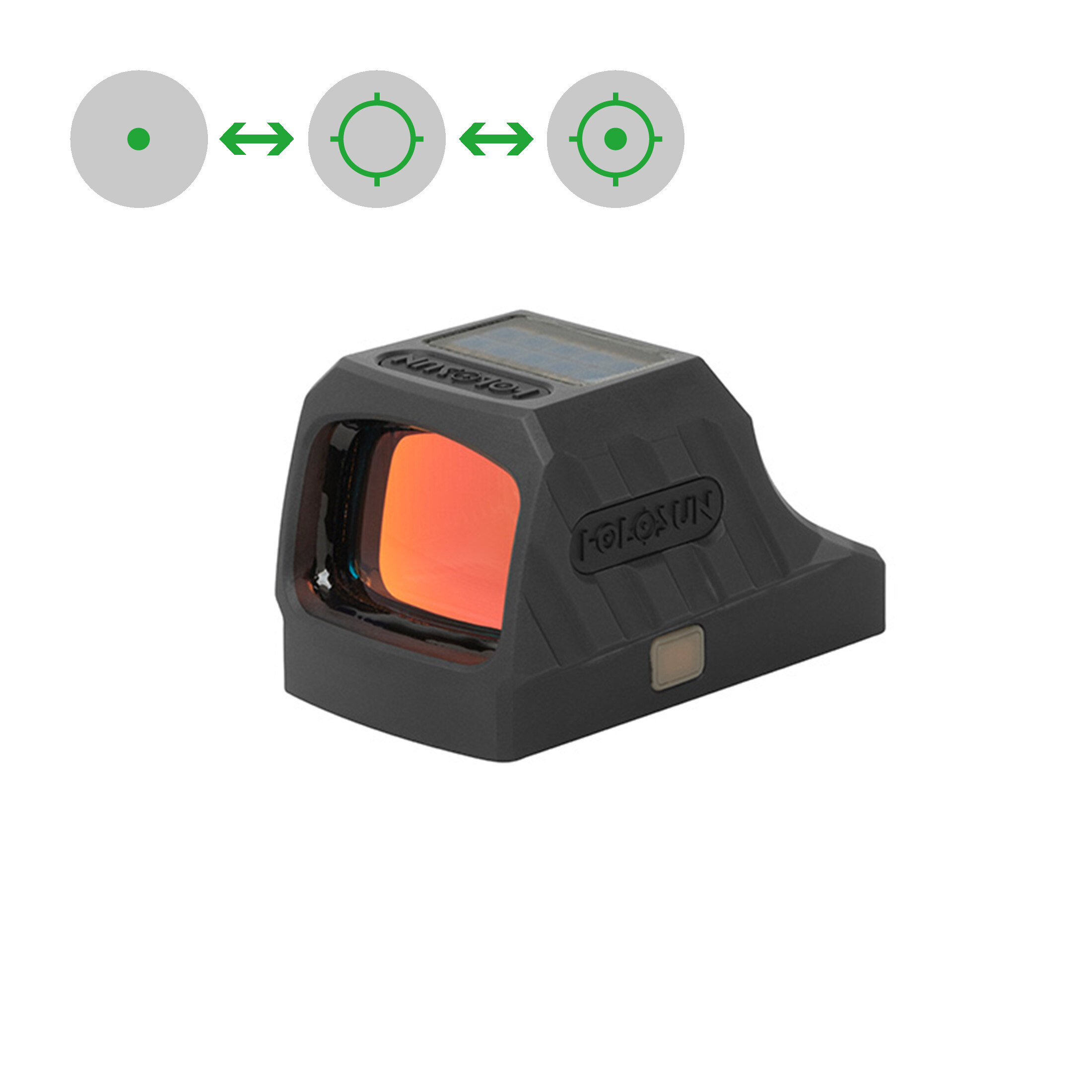 Holosun SCS-320-GR open reflex green dot sight switchable 2MOA dot, 32MOA circle dot reticle solar …