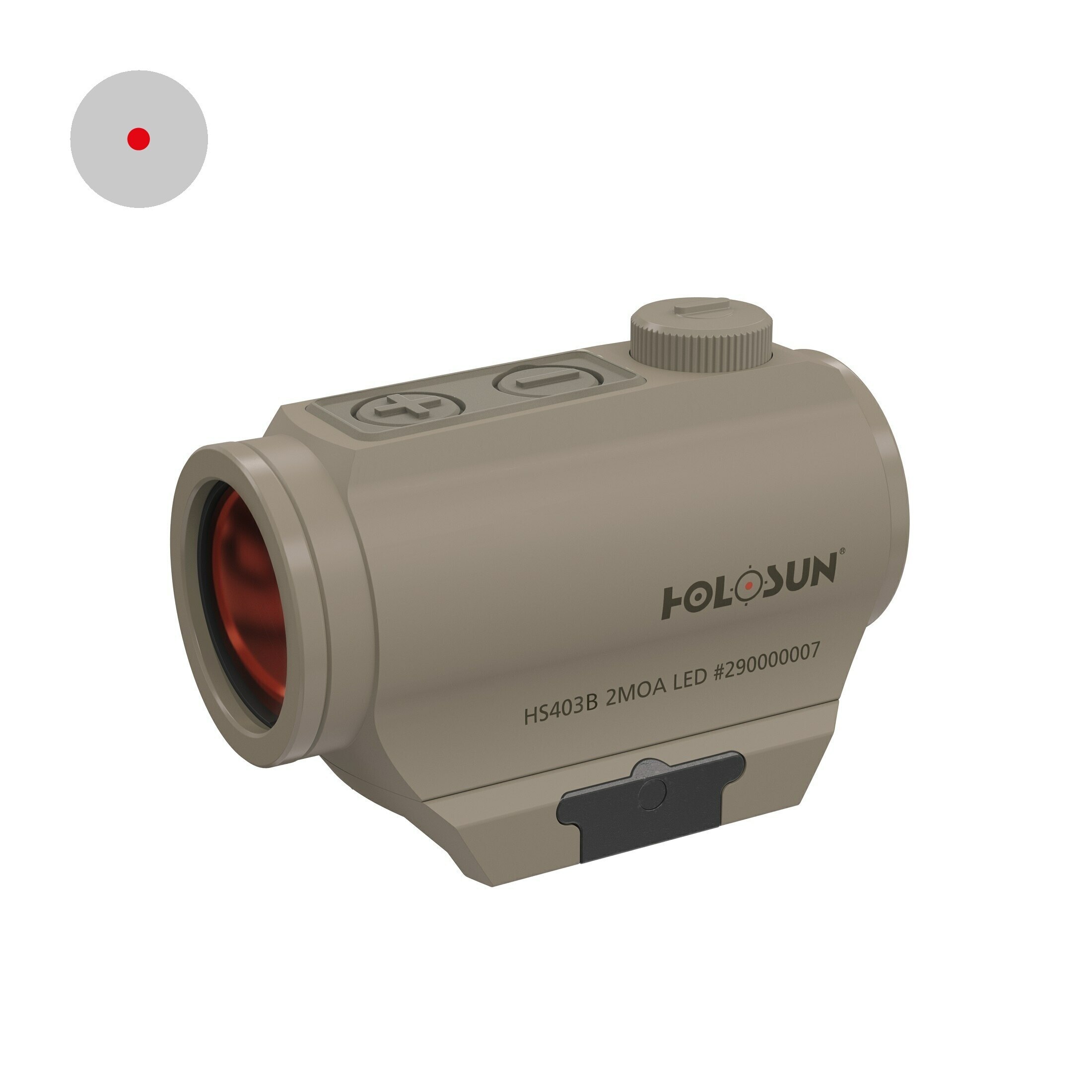 Holosun HS403B-FDE Micro Ottica di puntamento Red Dot Ottica, ottica reflex, dot 2MOA, slitta Picat…