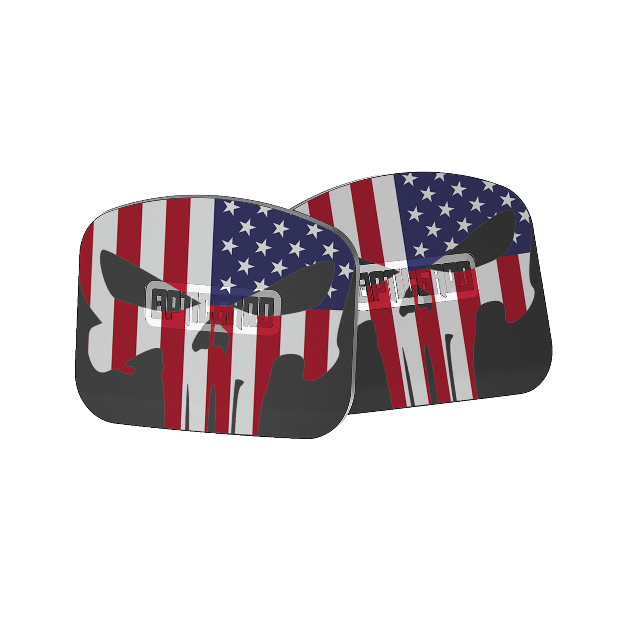 2 stycken OpticGard skyddsträning för Holosun H507 COMP Us Flag Skull