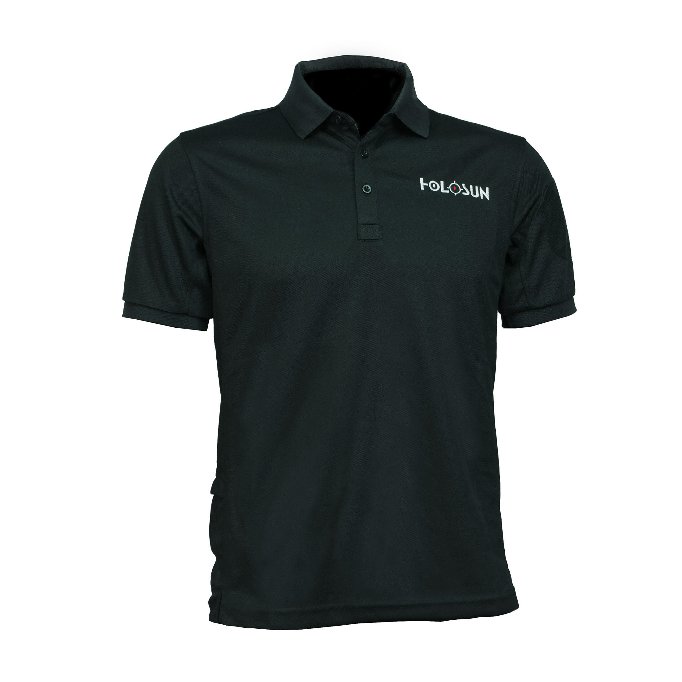 Polo-Shirt mit Stick des Holosun Logos auf der Front- und Rückseite, Handytasche und Klettfläche fü…