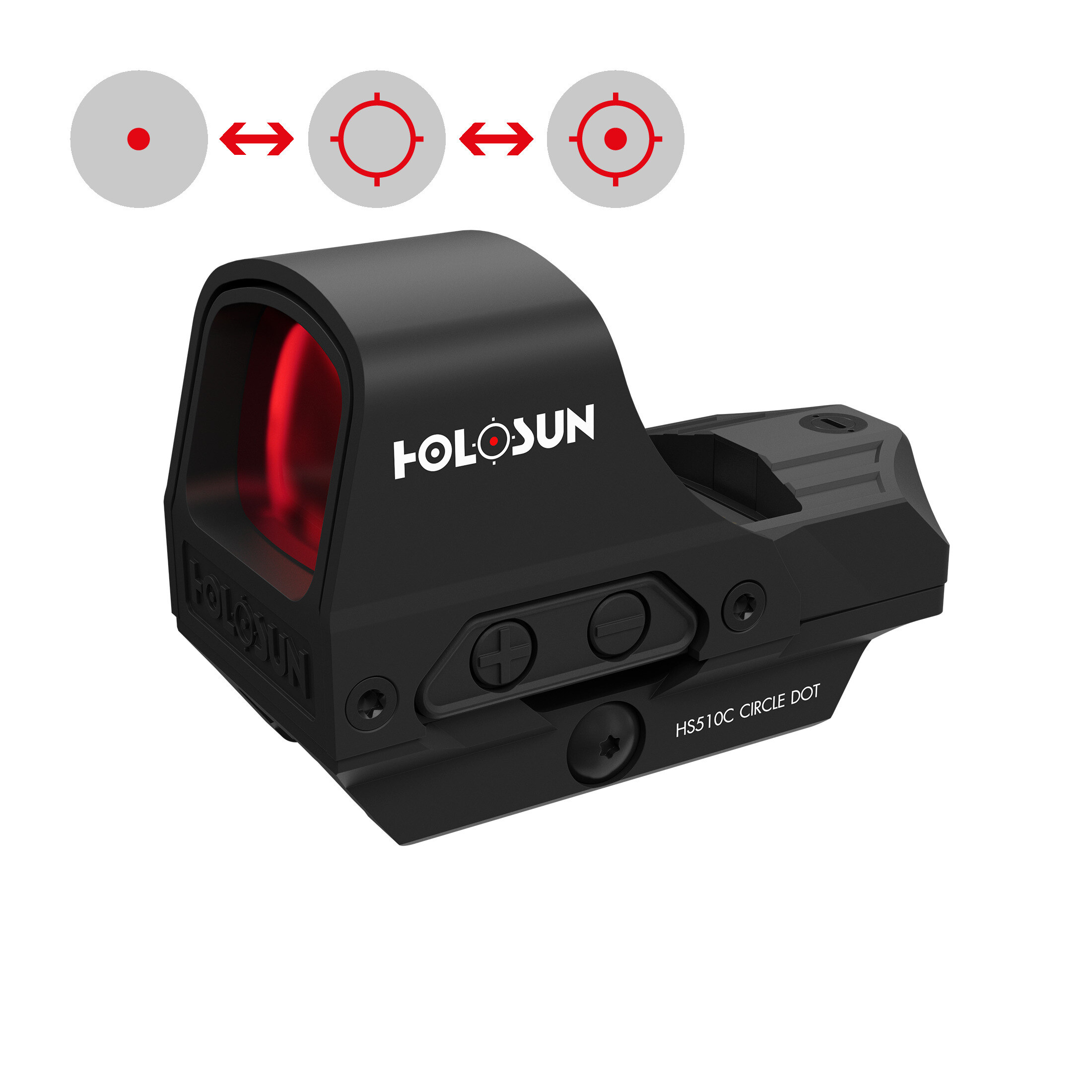 Holosun HS510C Open visor réflex abierto con retícula roja se caracteriza por un sistema de múltipl…
