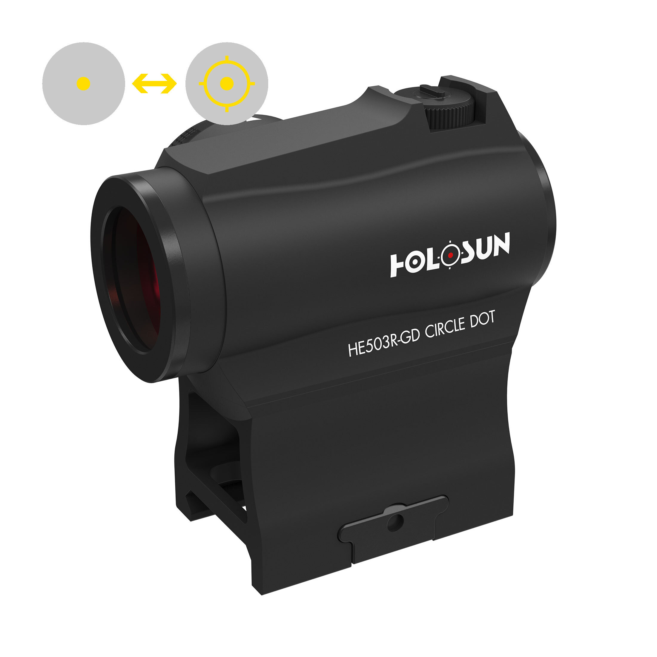Holosun Micro-viseur Point or Point vert Viseur Reflex, avec point, nouveau cadran de rhéostat pour…