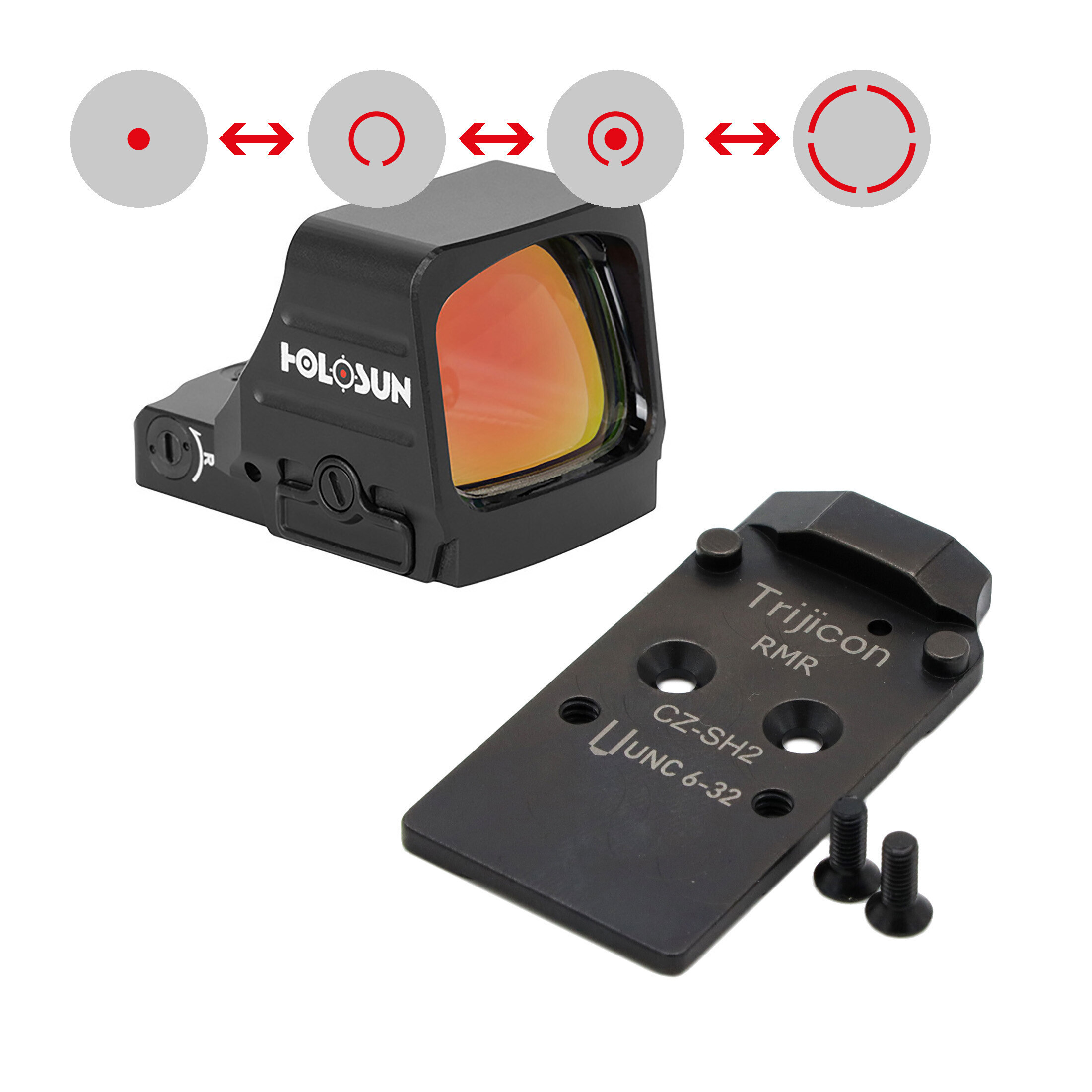 Holosun HS507COMP Open Reflex Red Dot Sight + Adapter Plate for CZ Shadow 2 OR Holosun HS507COMP Open Reflex Red Dot Sight + Adapter Plate for CZ Shadow 2 OR