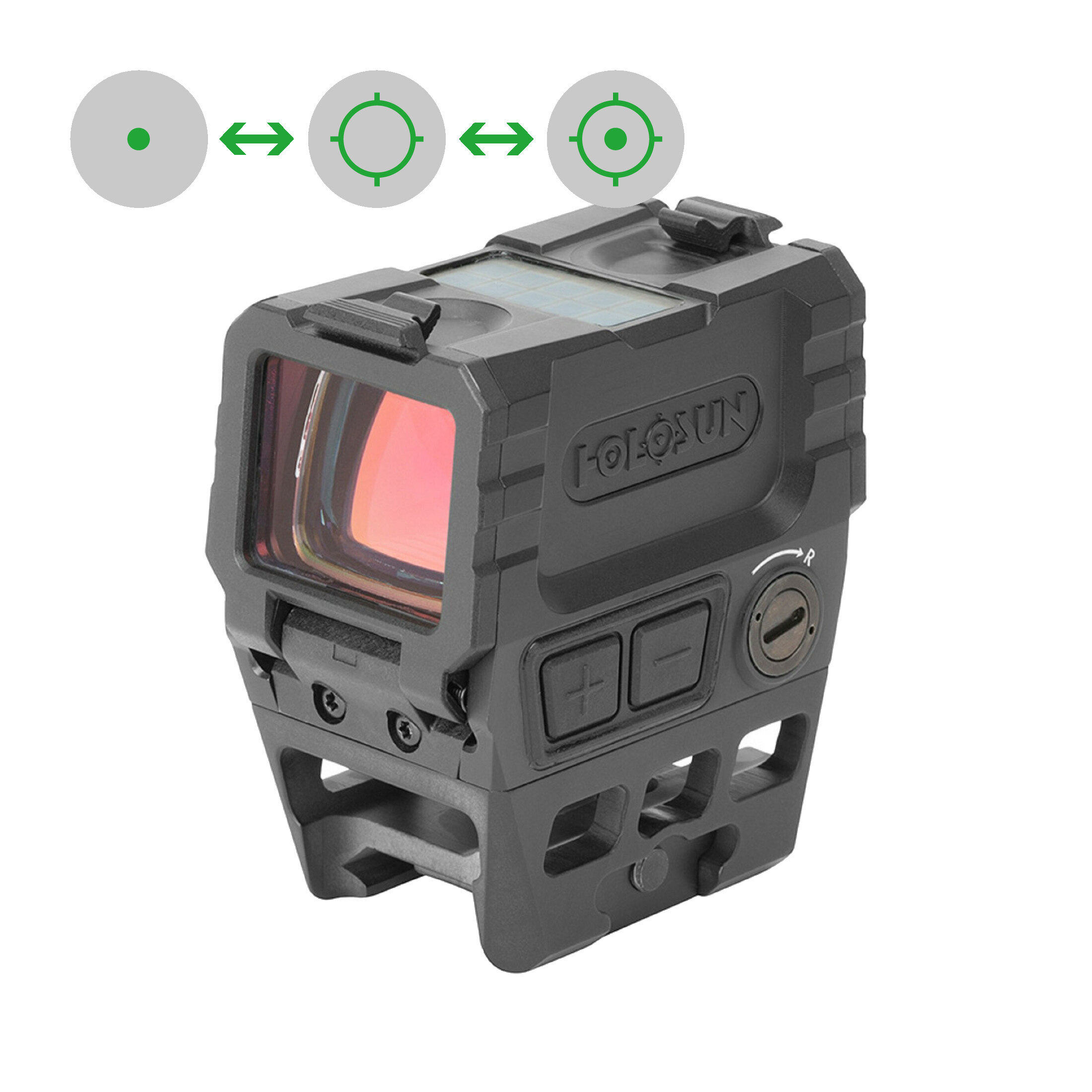 Holosun Classic Reflex Green Dot Sight AEMS-GR with switchable reticle and aluminium housing, glass…