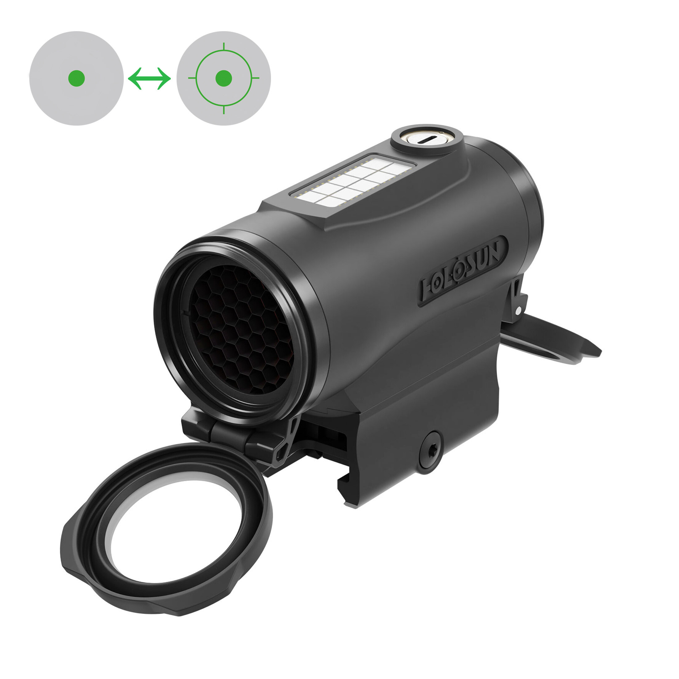 Holosun Green Dot Sight HE530C-GR switchable between Circle Dot and Single Dot, solar cell and a fu…