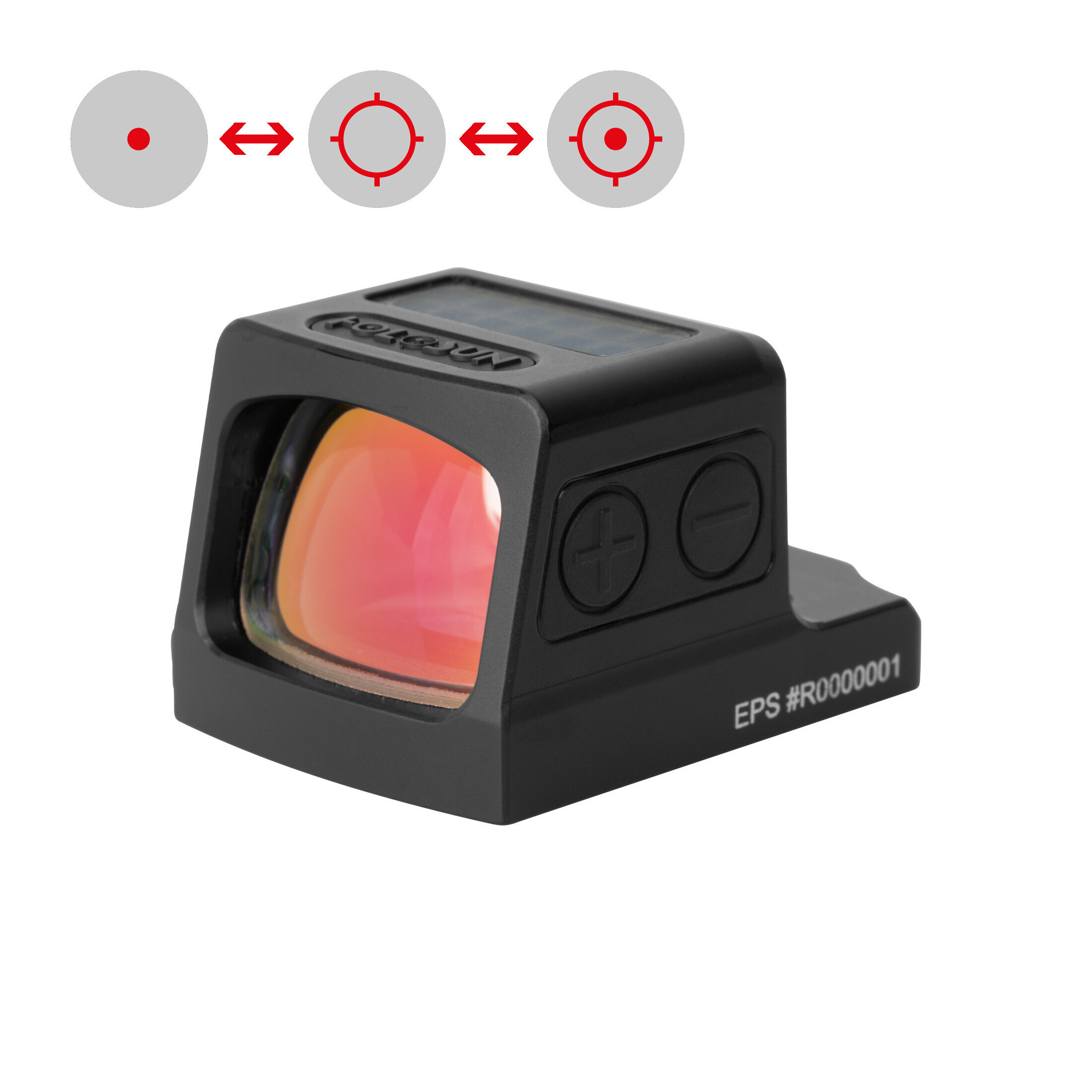 Holosun EPS closed reflex sight 2MOA/32MOA red dot, aluminum, black,  Glock, H&K