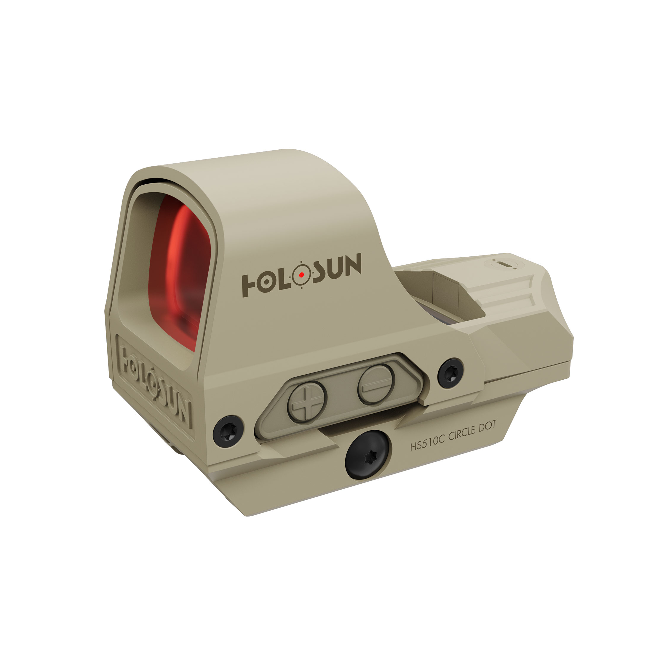 Holosun HS510C-FDE open reflex red dot sight, switchable 2MOA dot, 65MOA circle dot reticle, solar …