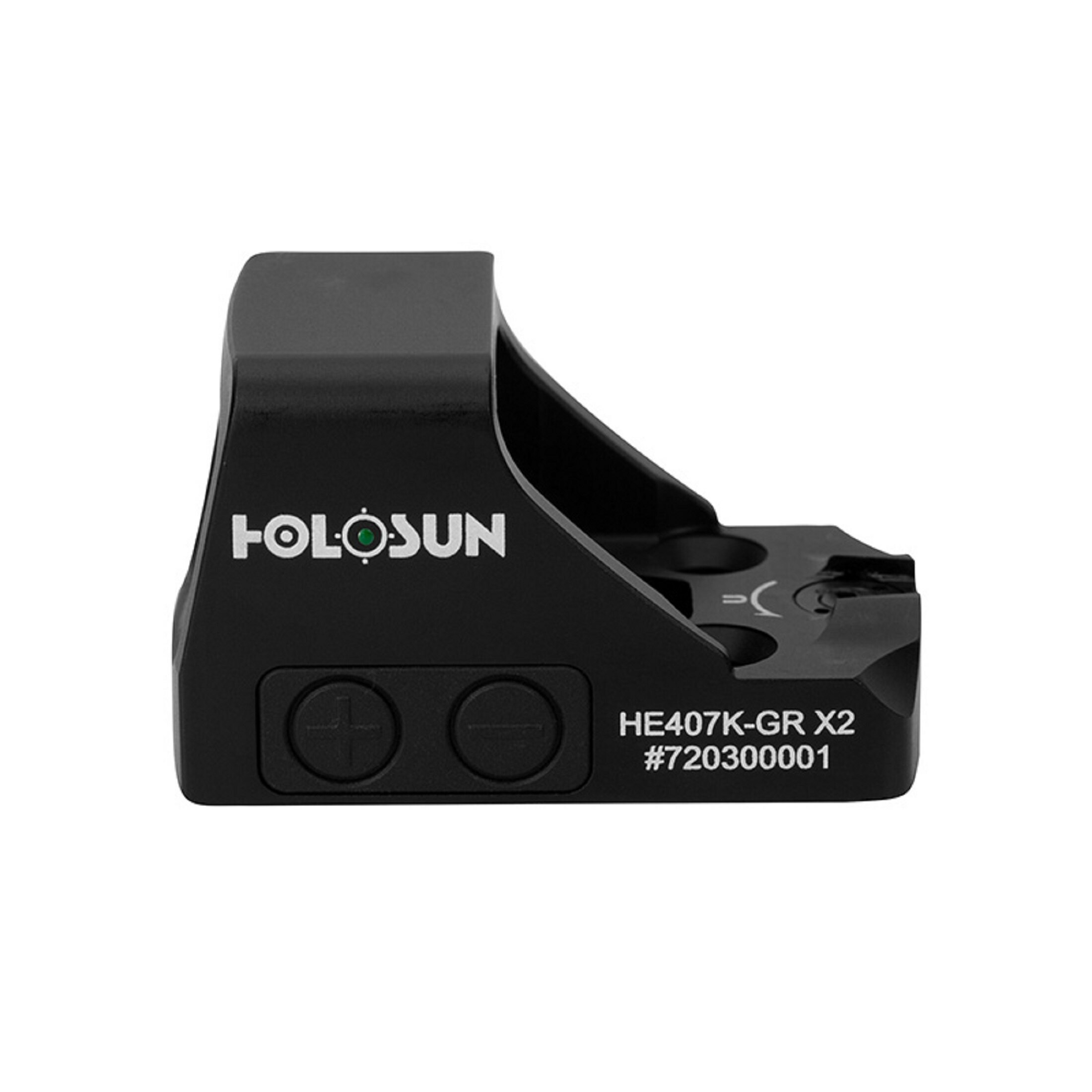 Holosun HE407K-GR-X2 Visor de reflexión abierto con punto verde + Punto de mira de 6MOA, negro, caz…