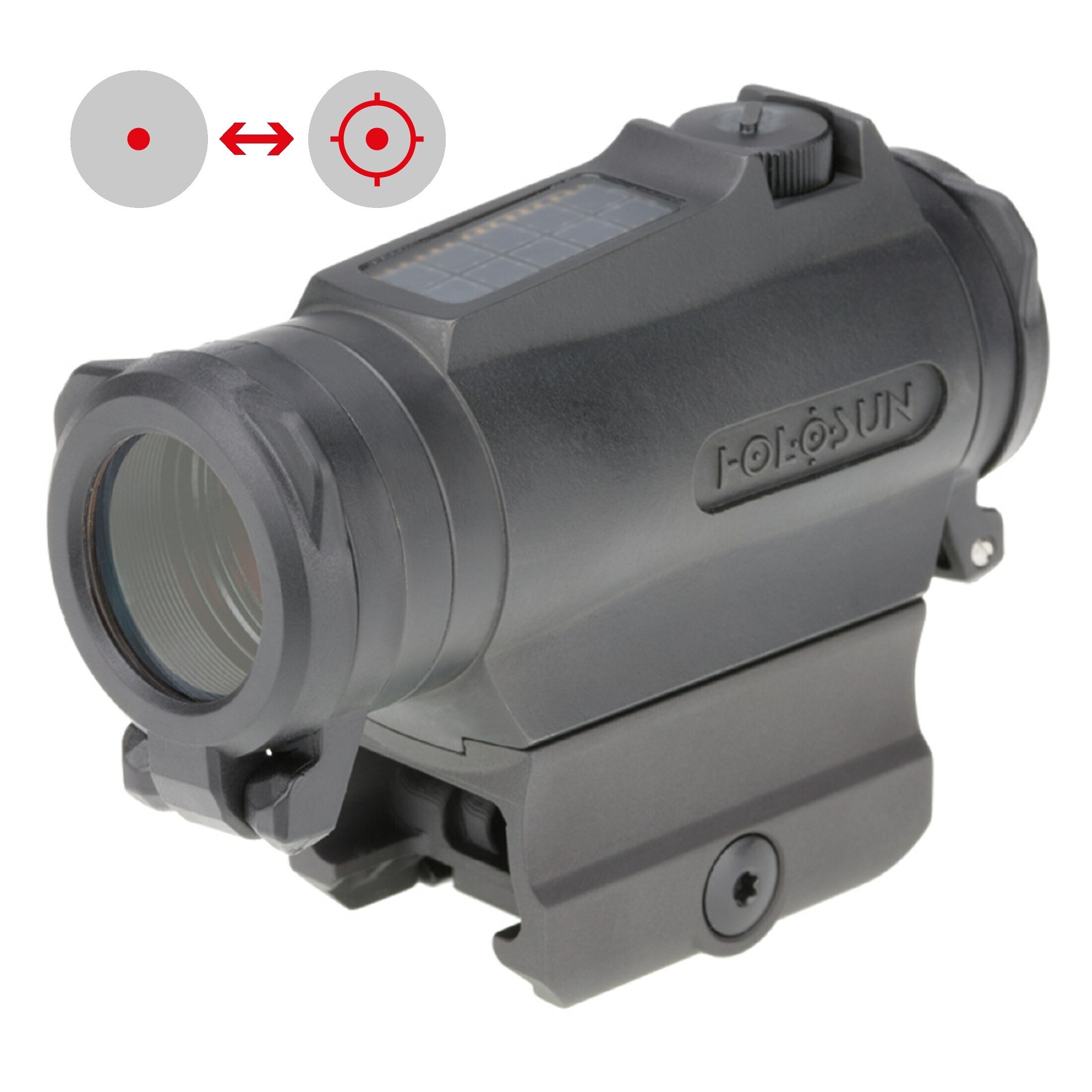 Holosun ELITE HE515C-T-RD Microdot red dot sight military + switchable 2MOA dot, 65MOA circle dot r…