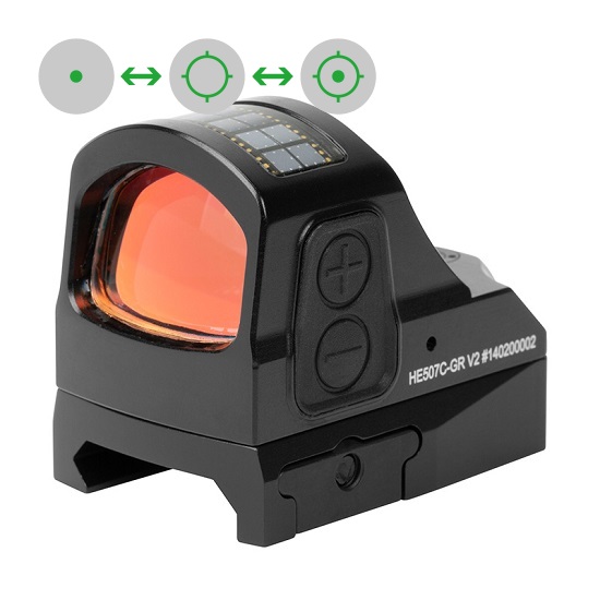 Holosun Open Reflex Red Dot Sight HE507C-GR-V2 with switchable reticle, green dot sight, hunting, a…