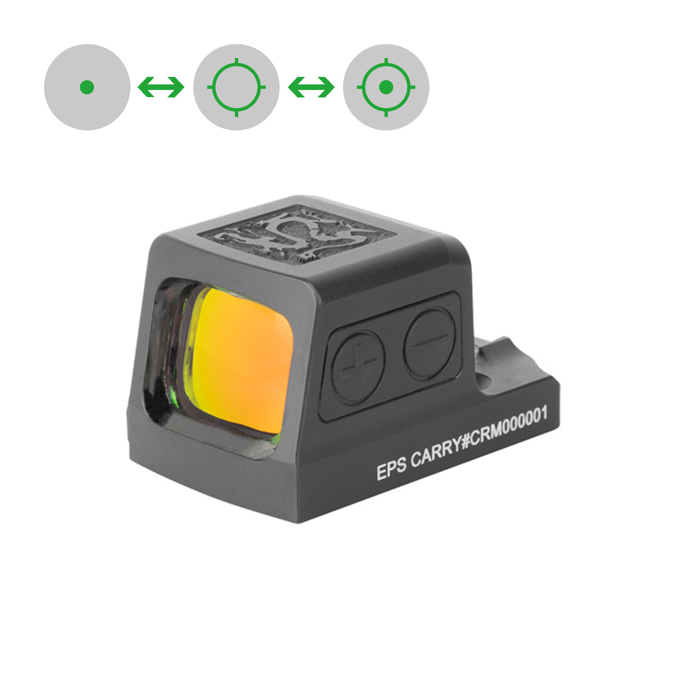 Holosun RONIN-EPS-CARRY-GR-MRS closed reflex sight 2MOA/32MOA green dot/circle dot, aluminum, black…