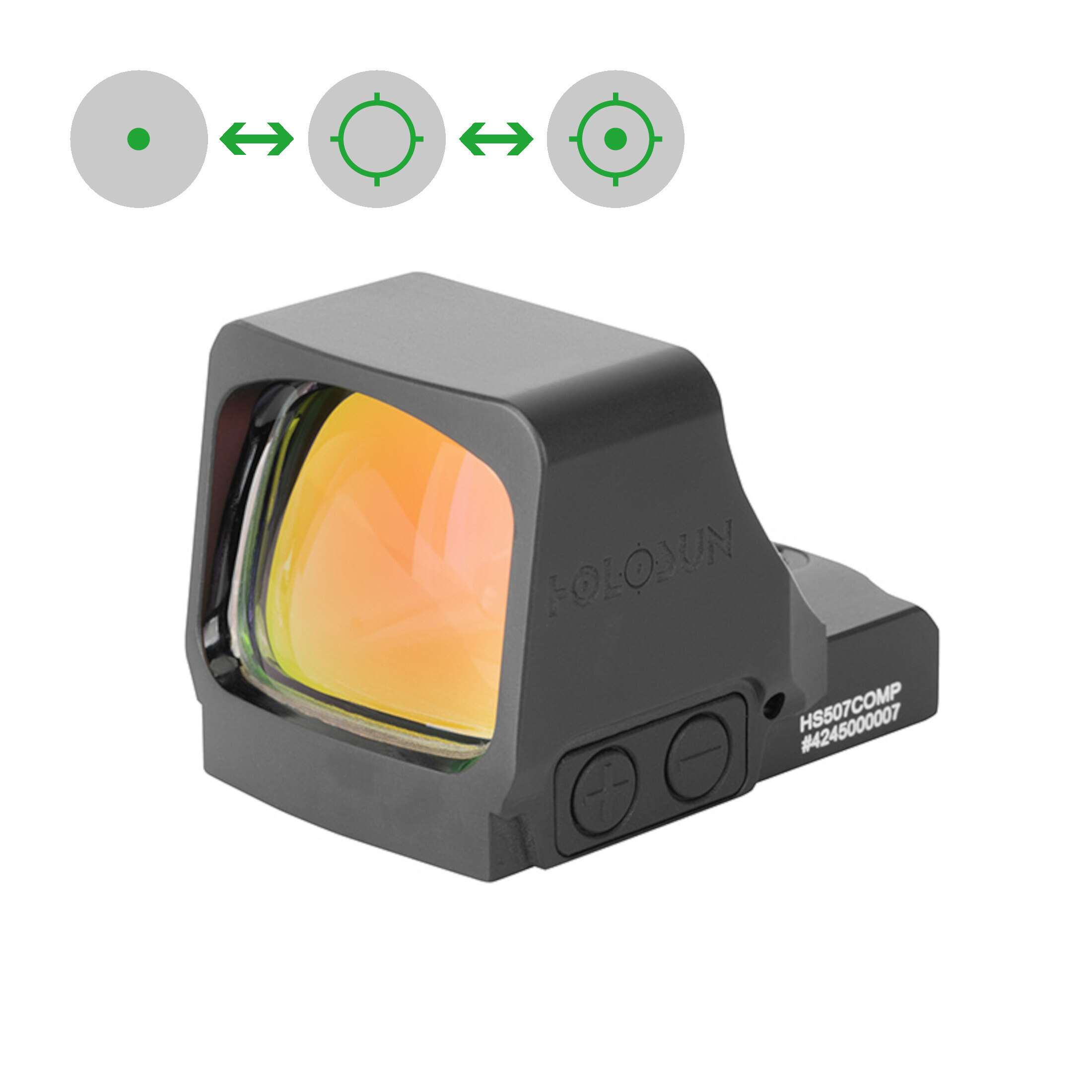 Holosun open reflex sight RONIN-HE507COMP-GR with interchangeable reticle, green dot sight, hunting…
