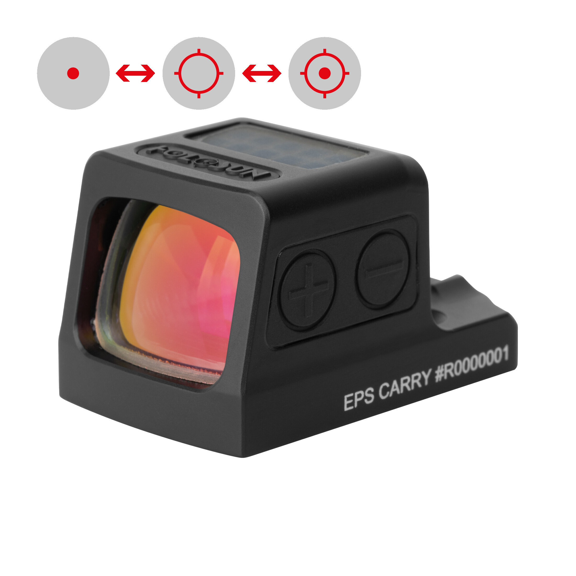 Holosun EPS closed reflex sight 2MOA/32MOA red dot, aluminum, black