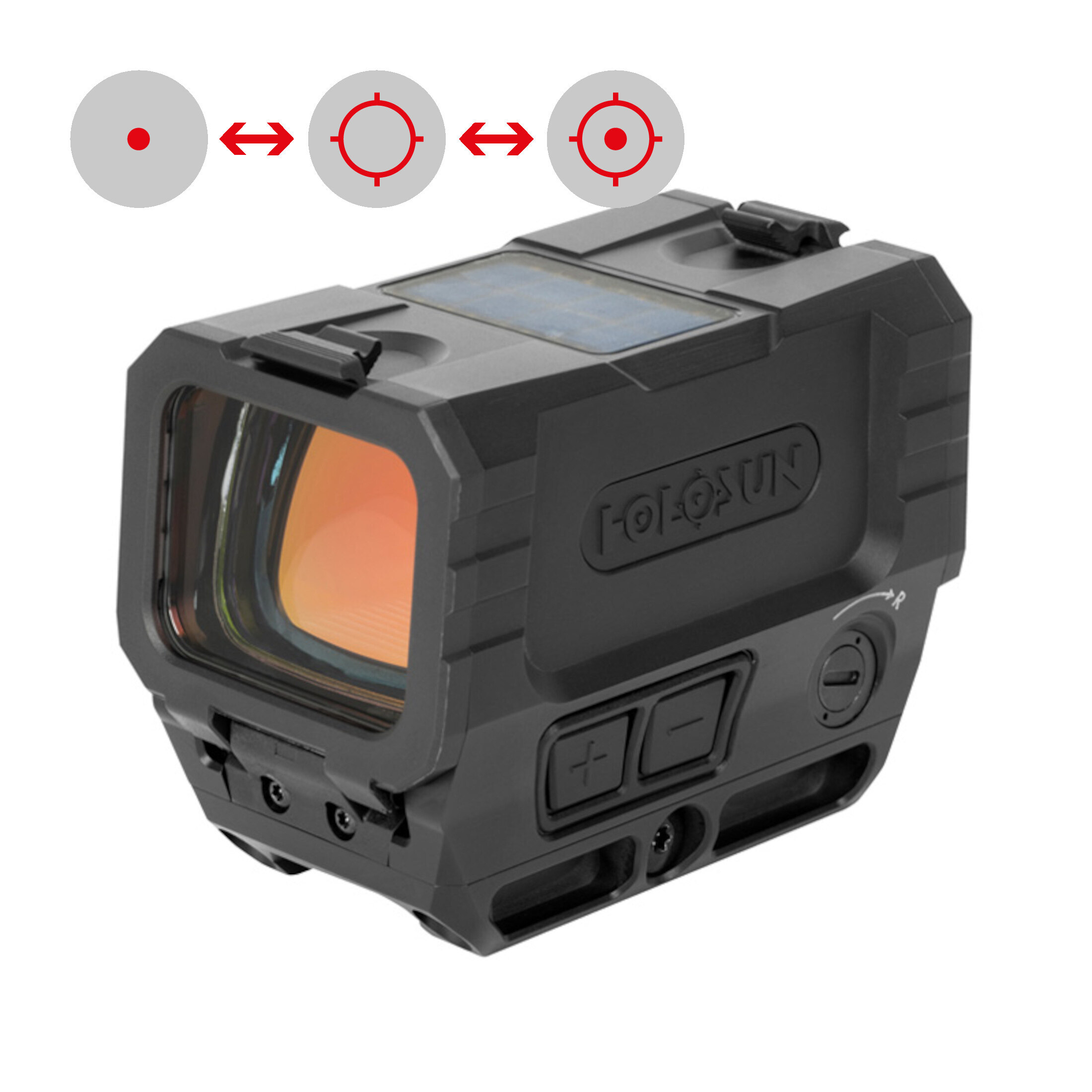 Holosun AEMS-MAX-RD closed reflex sight red dot sight + interchangeable reticle (2MOA dot, 2MOA/65M…