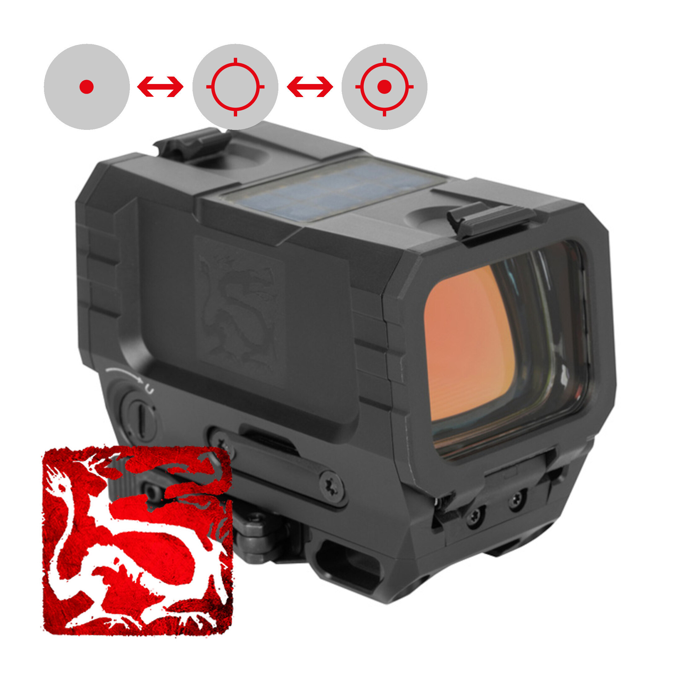 Holosun RONIN-AEMS-MAX-RD Mirino a Riflesso Chiuso Punto Rosso + Reticolo Intercambiabile (Punto 2M…