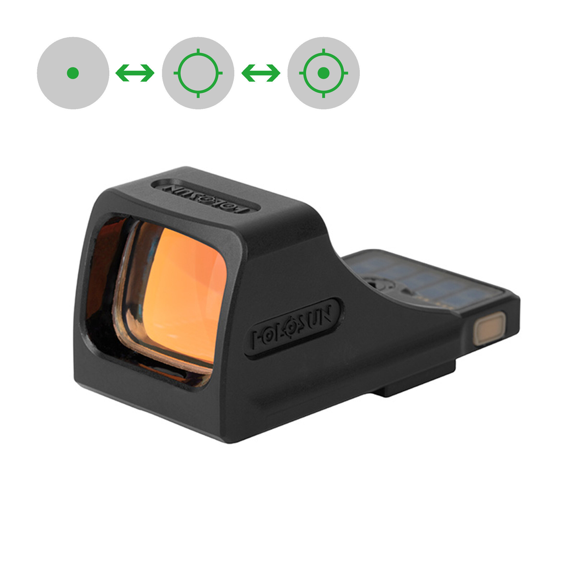 Holosun SCS-VP9-GR open reflex green dot sight switchable 2MOA dot, 32MOA circle dot reticle solar …