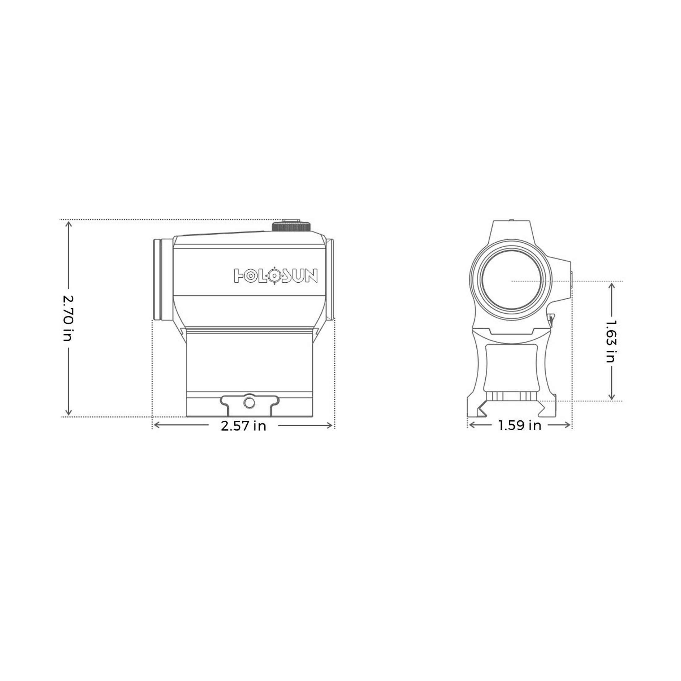 Holosun ELITE HE403C-GR Micro-viseur Point vert Viseur Reflex, avec point, Viseur Reflex, Point 2MO…