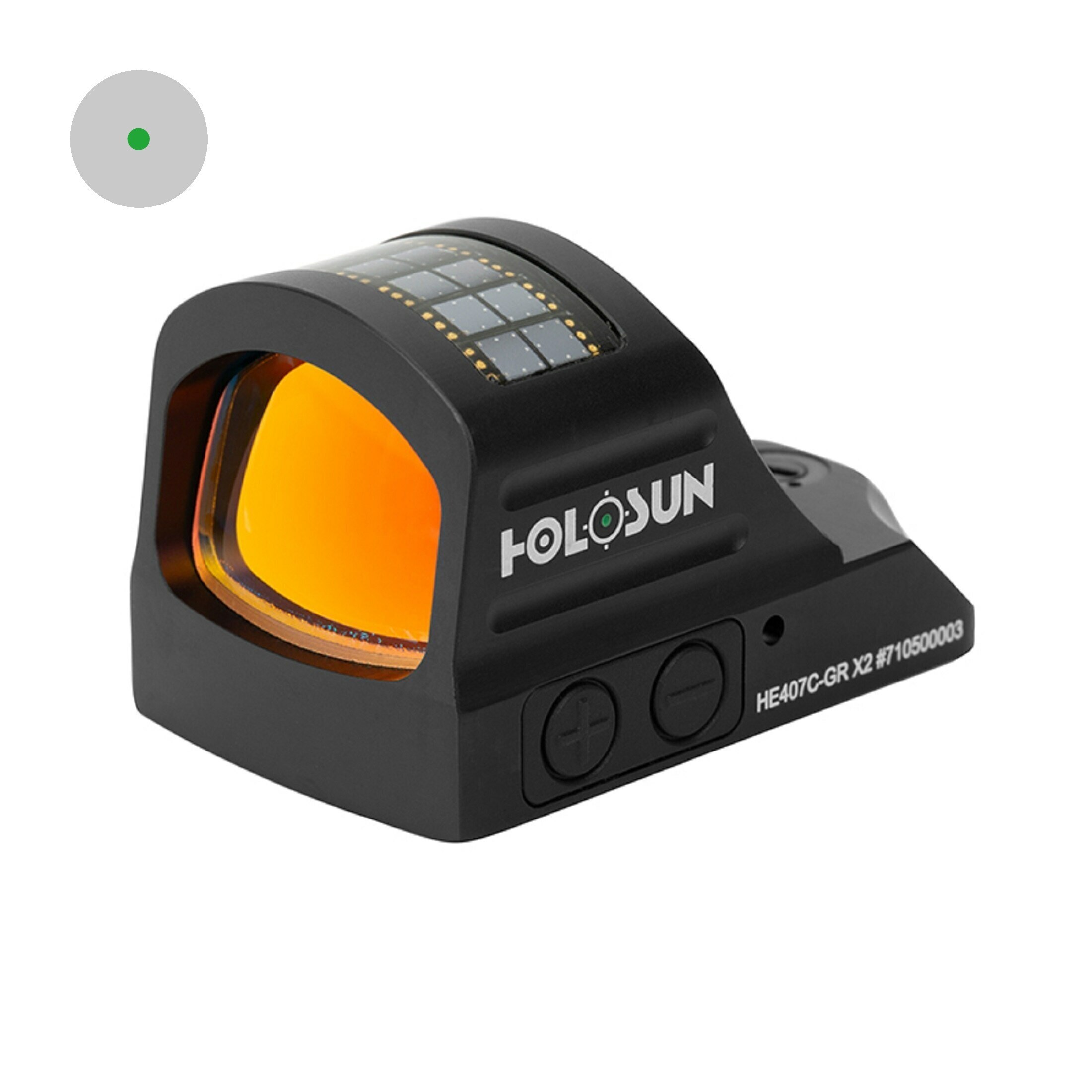 Holosun open reflex vizier HE407C-GR-X2, groenpunt vizier, jacht, airsoft, militair, Elite serie, R…