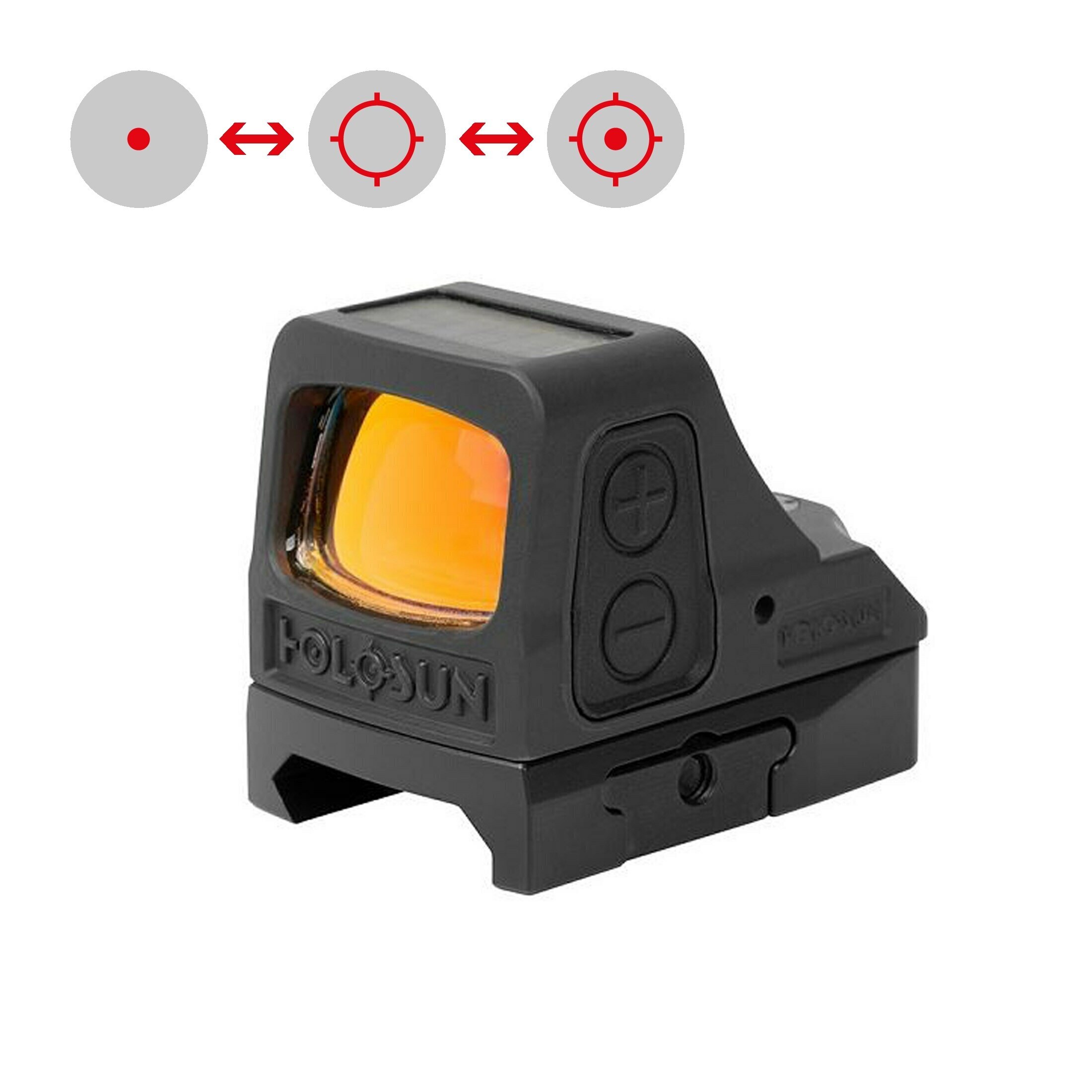 Holosun Open Reflex Red Dot Sight HE508T-RD-V2 with switchable reticle and titanium housing