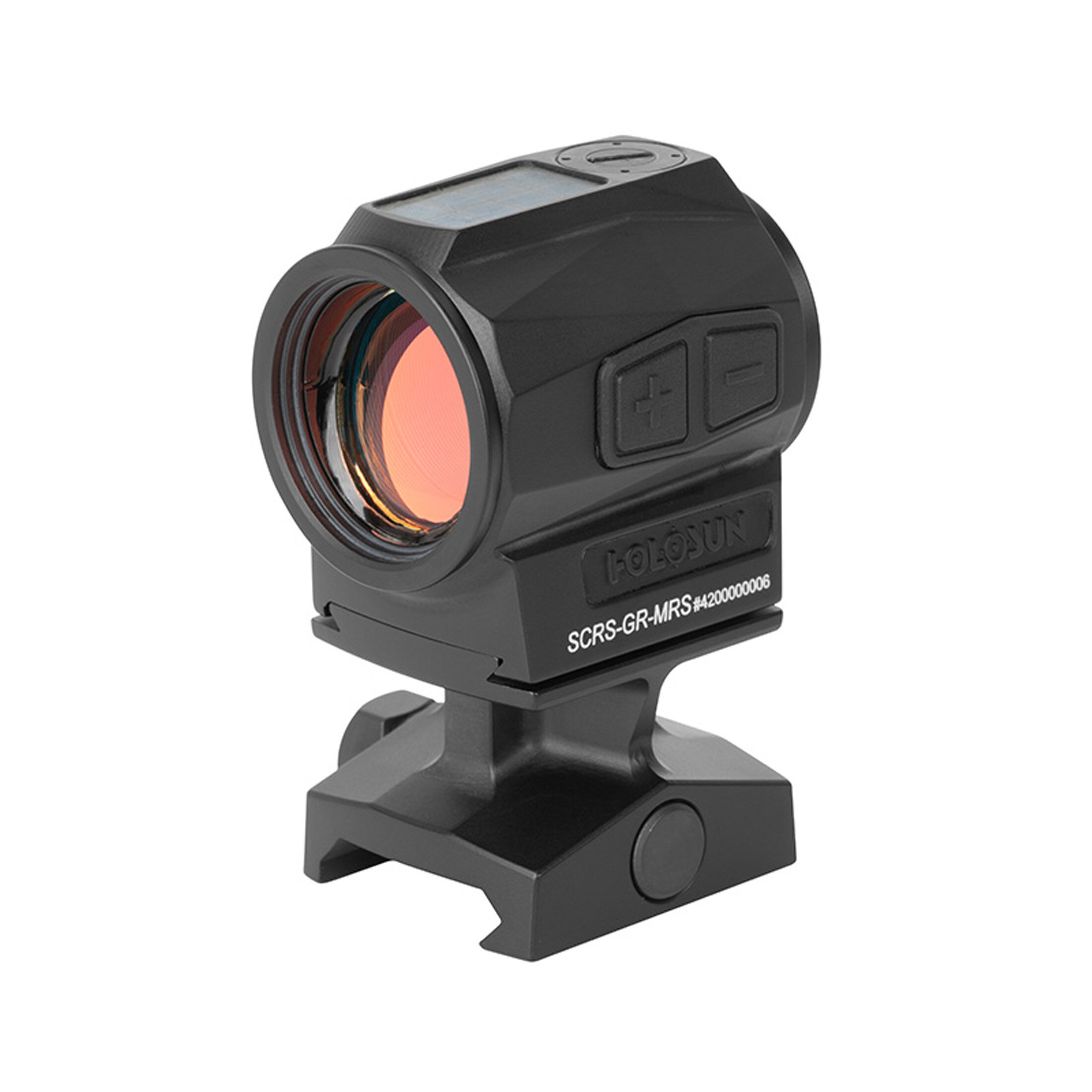 Holosun SCRS-GR-MRS green dot sight, switchable 2MOA dot, 65MOA circle dot reticle, solar cell, bla…