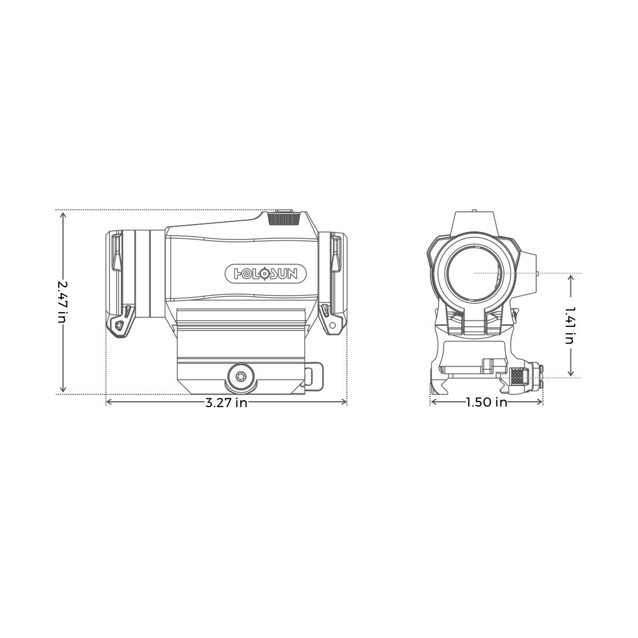 Holosun ELITE mirino a punto verde HE515C-T-GR con reticolo intercambiabile tra punto e cerchio