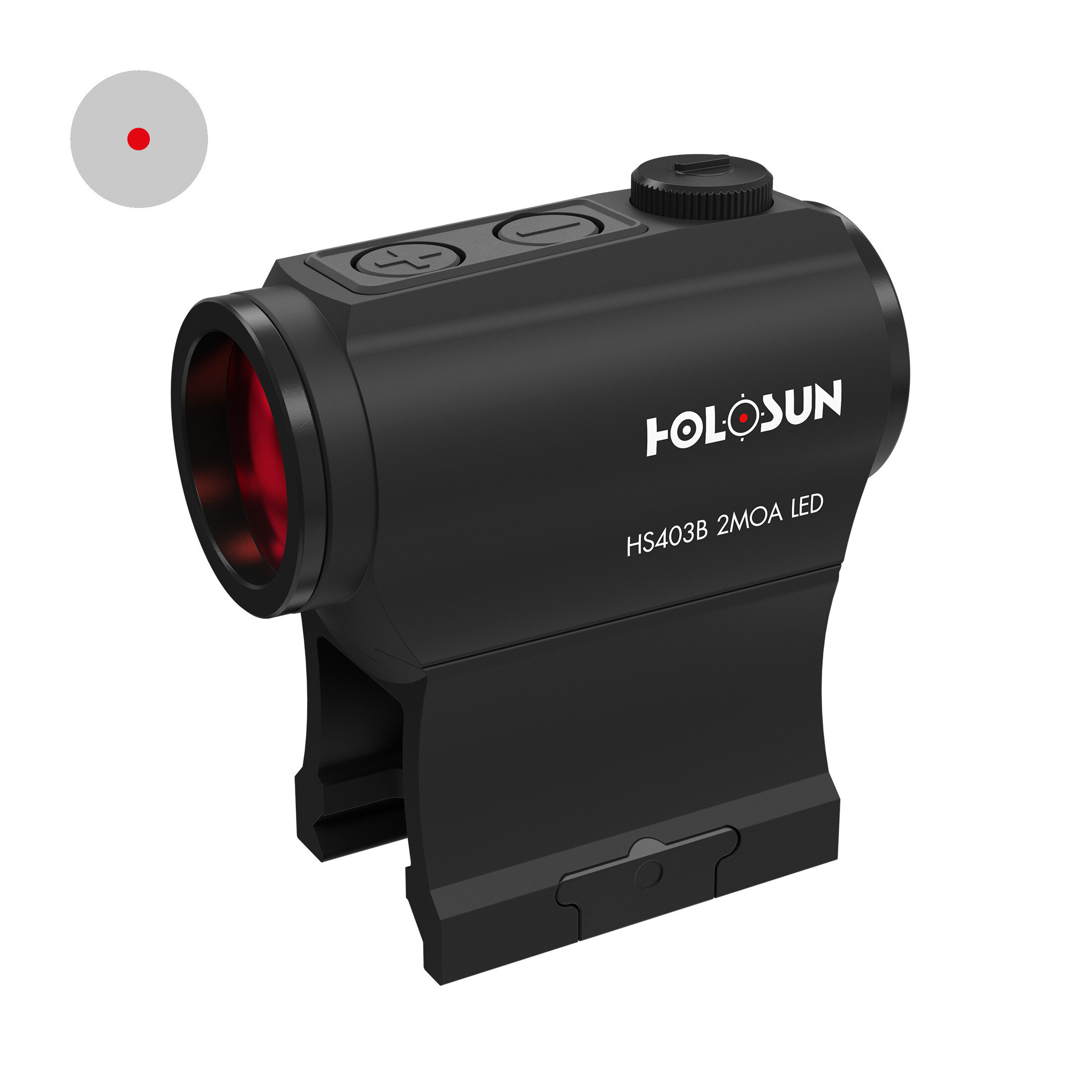 Holosun HS403B Microdot Miravista de ponto vermelho com ponto de 2MOA, preto, trilho Picatinny, par…