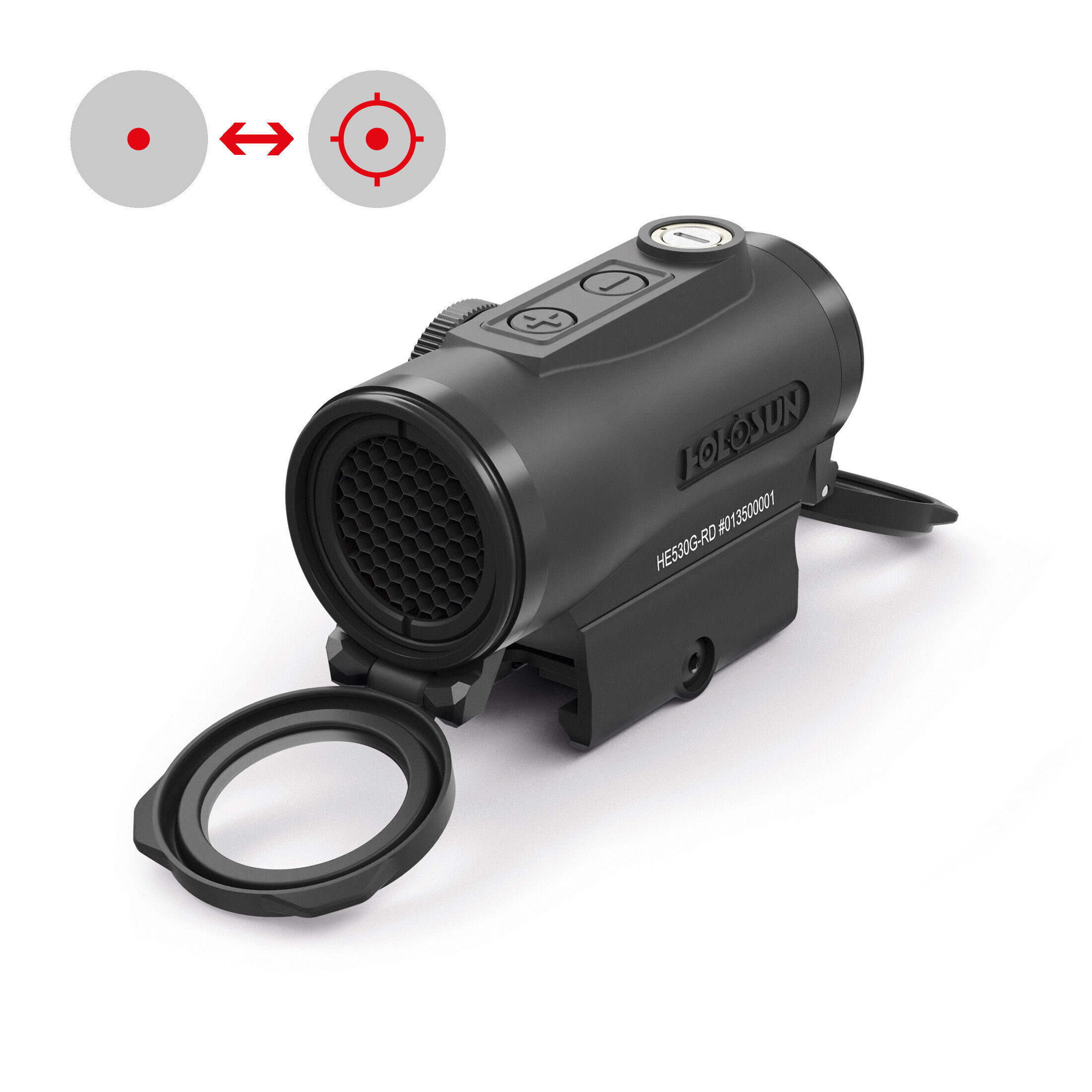 Holosun ELITE HE530G-RD Micro-viseur Point rouge Viseur Reflex Cercle avec point, Viseur Reflex, Ré…