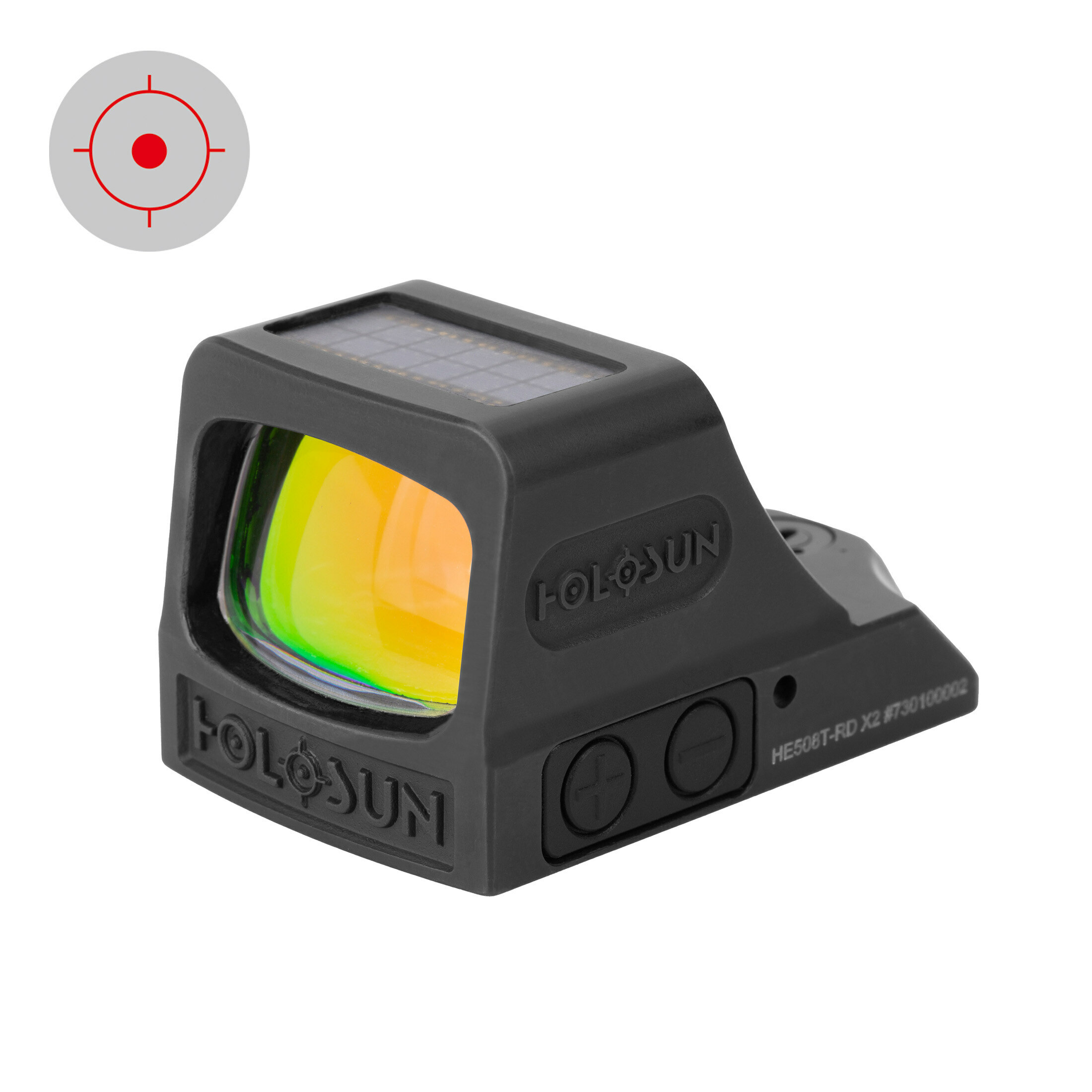 Holosun open reflex sight HE508T-RD-X2 with interchangeable reticle, innovative lock mode, and tita…