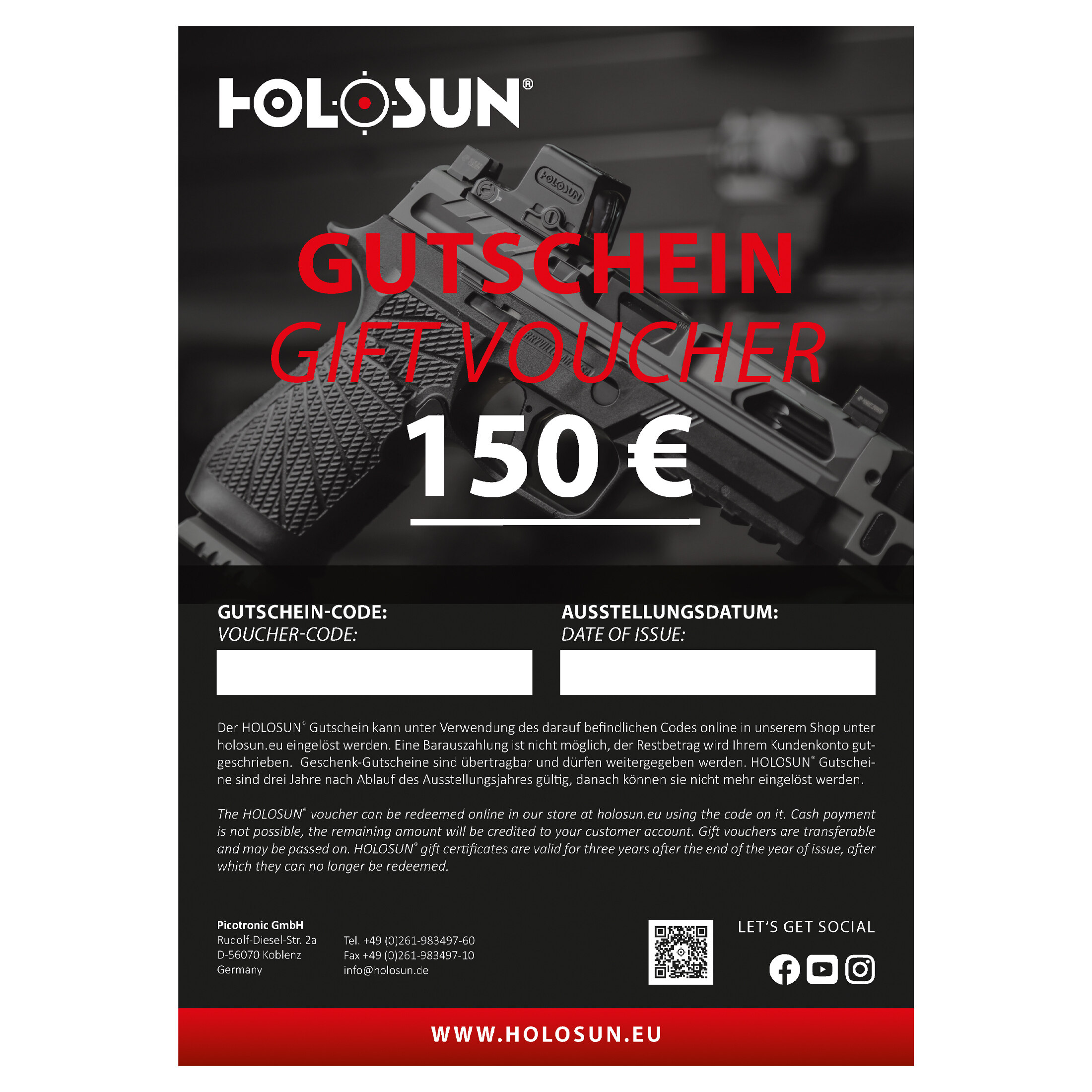 Printable gift voucher worth 25€