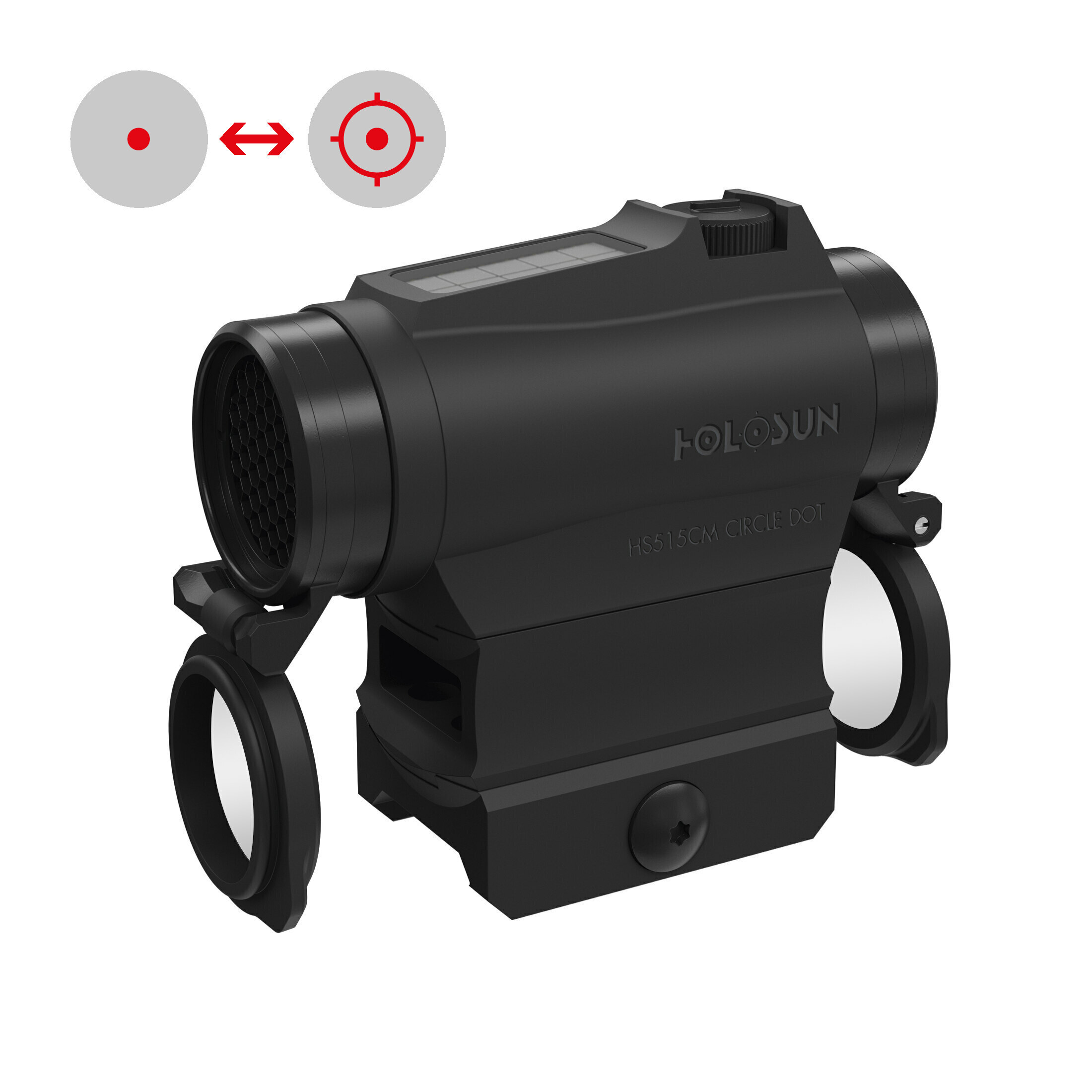 Holosun HS515C-M Micro-viseur Point rouge Viseur Reflex Cercle avec point, Viseur Reflex, Réticule …