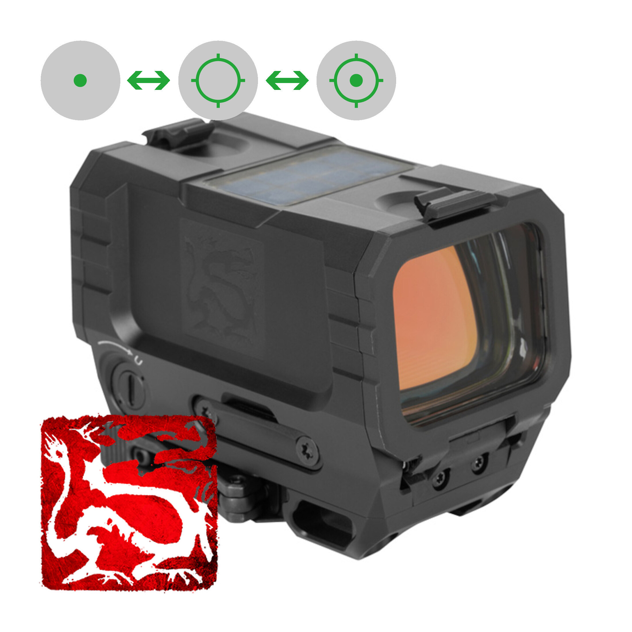 Holosun RONIN-AEMS-MAX-GR mirino reflex chiuso con punto verde + reticolo intercambiabile (punto da…