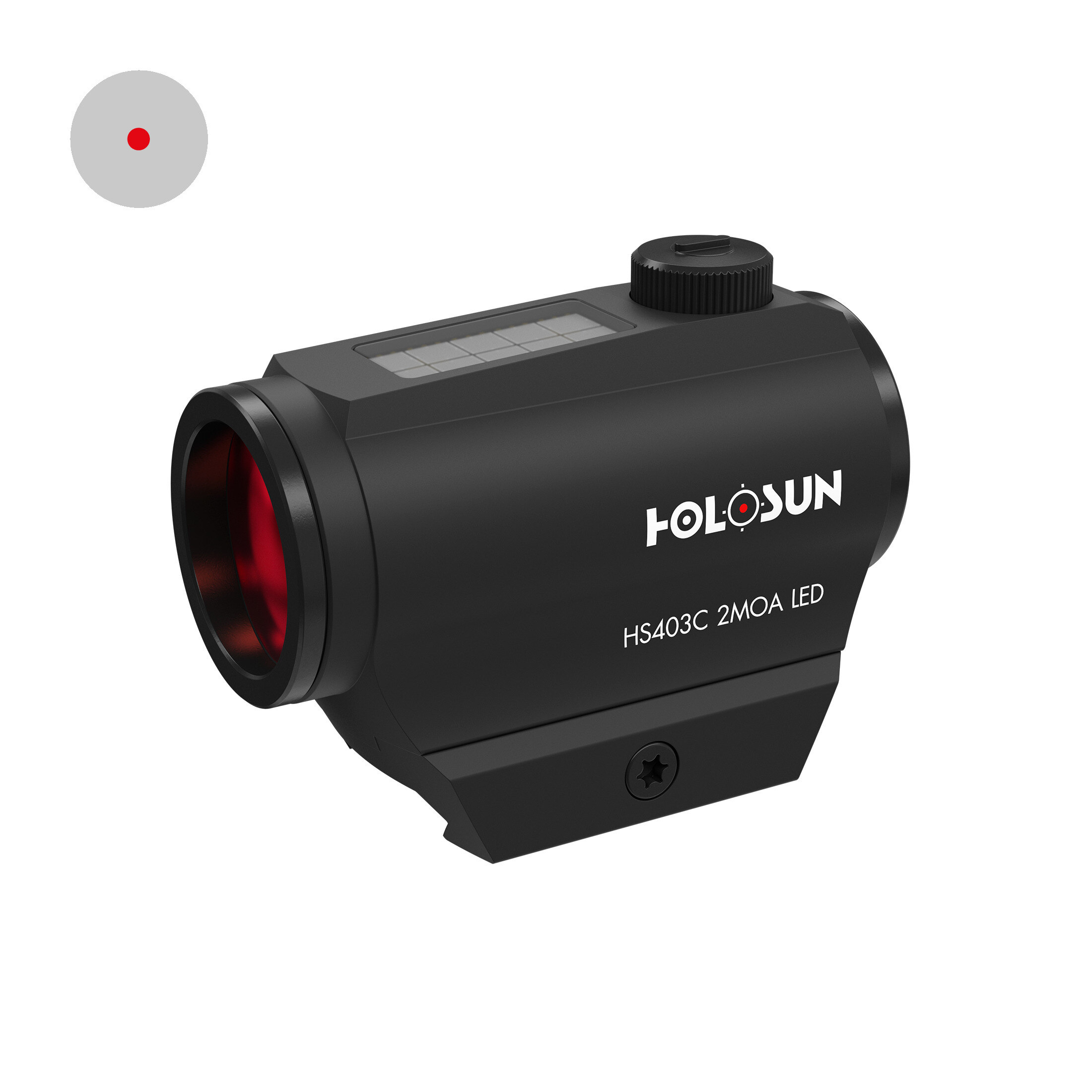 Holosun HS403C Microdot Rotpunkt Visiermit 2MOA Punkt Absehen und Solarzelle, schwarz, Picati…