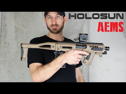 Holosun Classic  AEMS-RD with switchable reticle and aluminium housing, glass flip backs