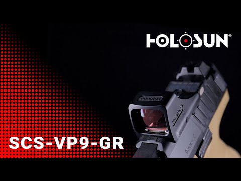 Holosun SCS-VP9-GR open reflex green dot sight switchable 2MOA dot, 32MOA circle dot reticle solar…