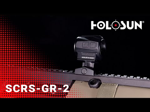 Holosun SCRS-GR-2 green dot sight, 2MOA dot reticle, solar cell, black, Picatinny/Weaver rail, hunt…