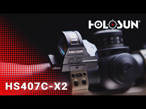 Holosun HS407C-X2 Offenes Reflex Rotpunktvisier + 2MOA Punkt Absehen,  Solarzelle, schwarz, Jagd, S…